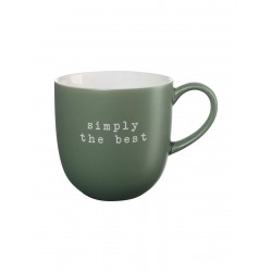 Hey Mug Message Gravé Simply the best Céramique Vert Foncé Mat 350 ml