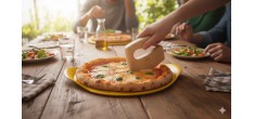 Formidable Plaque à Pizza Ronde Antiadhésive pour Four Jaune Mangue 33