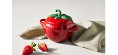 Aarbei Rond Mini Stoofpotje 58 cl Rood en Groen