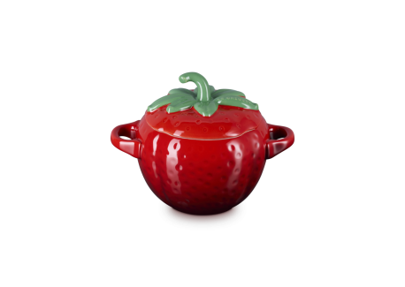 Fraise Mini Cocotte en Céramique Ronde 58 cl Rouge et Vert 