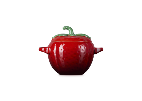 Fraise Mini Cocotte en Céramique Ronde 58 cl Rouge et Vert 