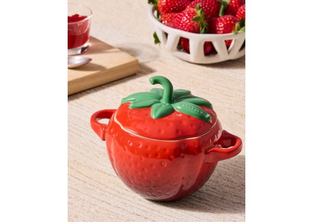Aarbei Rond Mini Stoofpotje 58 cl Rood en Groen