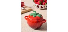 Aarbei Rond Mini Stoofpotje 58 cl Rood en Groen