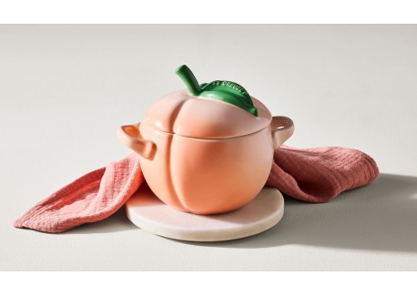 Perzik Rond Mini Stoofpotje 58 cl Pastel Koraal en Groen