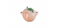 Pêche Mini Cocotte en Céramique Ronde 58 cl Corail Pastel et Vert 