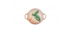 Pêche Mini Cocotte en Céramique Ronde 58 cl Corail Pastel et Vert 