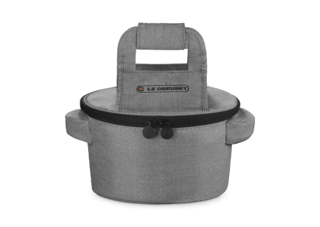 Sac de Transport pour Cocotte Ronde avec Poignées Gris Chiné 38 cm 