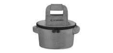 Sac de Transport pour Cocotte Ronde avec Poignées Gris Chiné 38 cm 