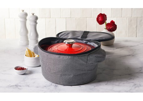 Draagtas voor Ronde Ovenschaal met Handvatten Grijs 38 cm