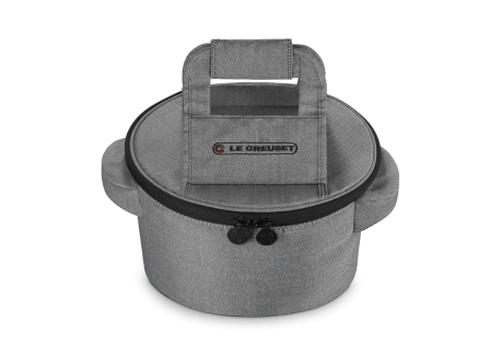 Sac de Transport pour Cocotte Ronde avec Poignées Gris Chiné 38 cm 
