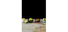 Mangosteen Coffret Bol et Mini Bol pour Poké Bowl Grès Brun + Baguette