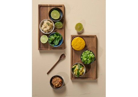 Mangosteen Set Kom en Mini-kom voor Poké Bowl Bruin + Houten Eetstokje