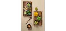 Mangosteen Coffret Bol et Mini Bol pour Poké Bowl Grès Brun + Baguette