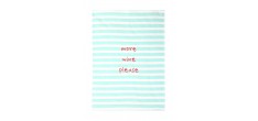 Torchon Coton More Wine Please Ligné Turquoise et Blanc 50x70 cm 