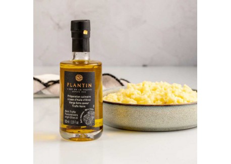 Huile d'Olive Extra Vierge Aromatisée Truffe Noire avec Morceaux 100 m