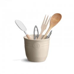 Petit Pot à Ustensiles en Céramique 0,9 L Argile Blanc Cassé 13x11,5 c