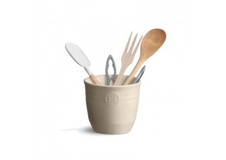 Keramische Pot voor Keukengerei 0,9 L Argile Gebroken Wit 13 x 11,5 cm