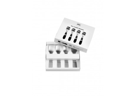 Set Petites Cuillères à Glace et Verrines Inox Brossé 11 cm 4 pcs 