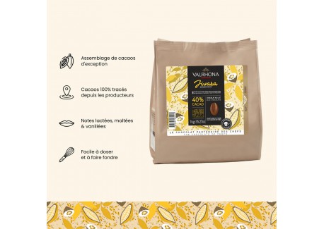 Jivara Melkchocolade 40% Zak Bonen 1 kg