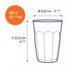 Zie dia Picardie Bekerglazen 36 cl 12,4 cm