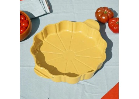 Formidable Plat à Tarte Rond Cannelé Jaune Mangue 29 cm Édition Limité
