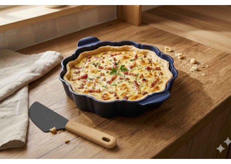 Formidable Plat à Tarte Rond Cannelé Bleu Myrtille 29 cm 