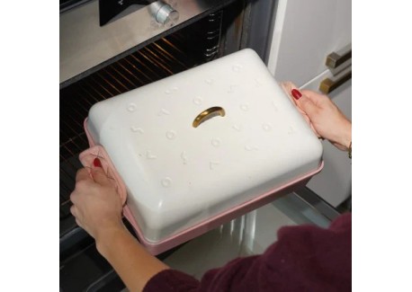 Couvercle Dome de Cuisson pour Incroyable Plat Rectangulaire Blanc 40x