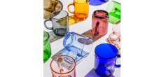 Versailles Mugs en Verre avec Anse 26 cl Couleurs Variées (6 pcs) 