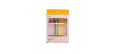 Pailles Réutilisables Colorées en Verre Motif Fruits 6 pcs + Goupillon