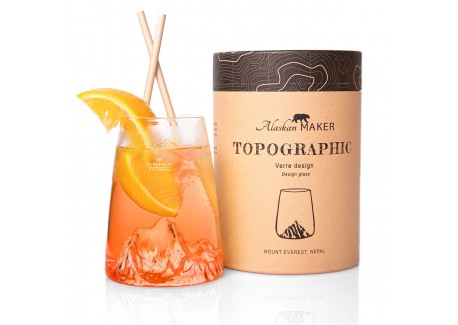 Topographic Borosilicaat Longdrinkglas Berg 45 cl - Mont Everest