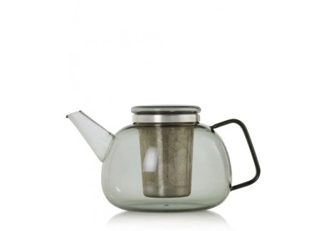 Yuna Théière en Verre Gris avec Filtre Inox 1,6 L 