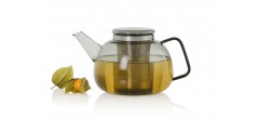 Yuna Théière en Verre Gris avec Filtre Inox 1,6 L 