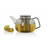 Zie dia Yuna Grijs Glazen Theepot Met RVS Filter 1,6 L