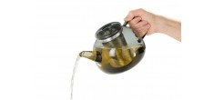 Yuna Grijs Glazen Theepot Met RVS Filter 1,6 L
