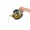 Zie dia Yuna Grijs Glazen Theepot Met RVS Filter 1,6 L