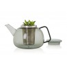 Zie dia Yuna Grijs Glazen Theepot Met RVS Filter 1,6 L
