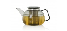 Yuna Théière en Verre Gris avec Filtre Inox 1,6 L 