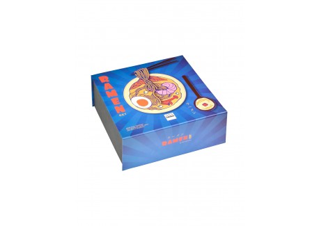 Umami Coffret Bol et Cuillère Grès Bleu pour Ramen Japonais + Baguette