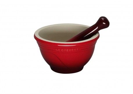 Mortier et Pilon Céramique Rouge Cerise