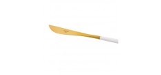 Goa Set Couverts 24 pcs Or Brossé Manche Blanc + Coffret en Bois