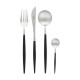 Goa Set Couverts 24 pcs Brossé Manche Noir + Coffret en Bois