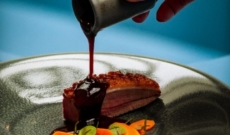 Magret de canard croustillant, Sauce Banyuls & Ganache de Guanaja