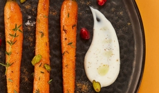 Carottes rôties au yaourt à l'huile d'olive aromatique basilic A l'Olivier