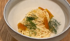 Taglioni ail et citron confit, poutargue