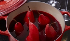 Poires pochées au vin rouge et gingembre