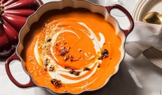 Velouté lentilles corail et tomates