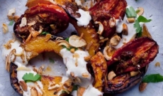 Butternut rôti, tomates et yaourt au citron vert